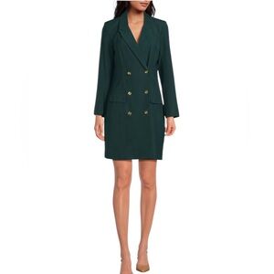 Sharagano Womens Double Breasted Ponderosa Pine Green Blazer Dress Size 10 NWT
